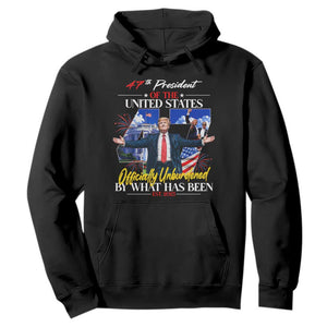 President Donald Trump Hoodie Officially Unburdened By What Has Been 2025 47Th American Flag TS10 Black Print Your Wear