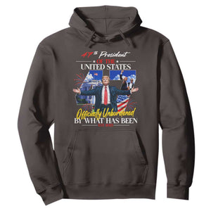 President Donald Trump Hoodie Officially Unburdened By What Has Been 2025 47Th American Flag TS10 Dark Chocolate Print Your Wear