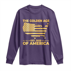 Trump 2025 Long Sleeve Shirt The Golden Age Of America TS10 Purple Print Your Wear