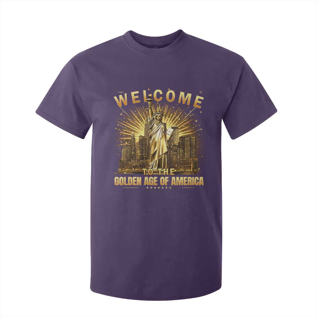 America's Golden Age Statue Of Liberty T Shirt For Kid TS10 Purple Print Your Wear