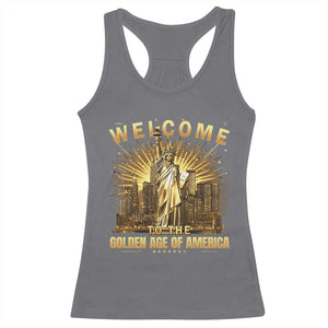 America's Golden Age Statue Of Liberty Racerback Tank Top TS10 Charcoal Print Your Wear