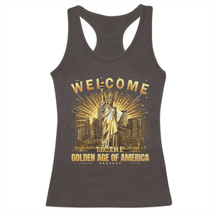 America's Golden Age Statue Of Liberty Racerback Tank Top TS10 Dark Chocolate Print Your Wear