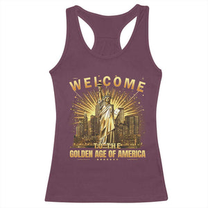 America's Golden Age Statue Of Liberty Racerback Tank Top TS10 Maroon Print Your Wear