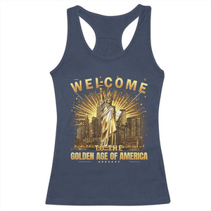 America's Golden Age Statue Of Liberty Racerback Tank Top TS10 Navy Print Your Wear