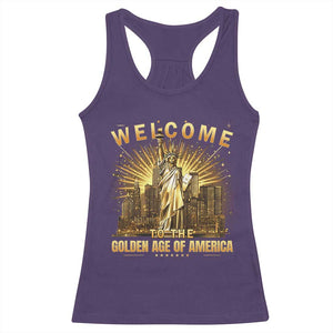 America's Golden Age Statue Of Liberty Racerback Tank Top TS10 Purple Print Your Wear