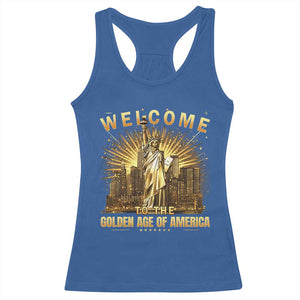 America's Golden Age Statue Of Liberty Racerback Tank Top TS10 Royal Blue Print Your Wear