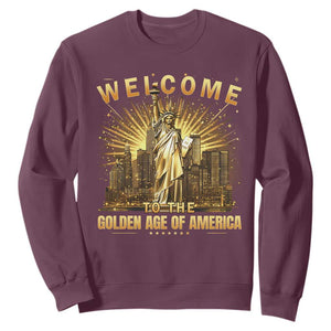 America's Golden Age Statue Of Liberty Sweatshirt TS10 Maroon Print Your Wear