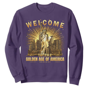 America's Golden Age Statue Of Liberty Sweatshirt TS10 Purple Print Your Wear