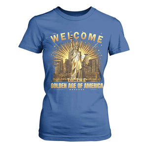 America's Golden Age Statue Of Liberty T Shirt For Women TS10 Royal Blue Print Your Wear