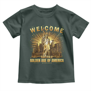 America's Golden Age Statue Of Liberty Toddler T Shirt TS10 Dark Forest Green Print Your Wear