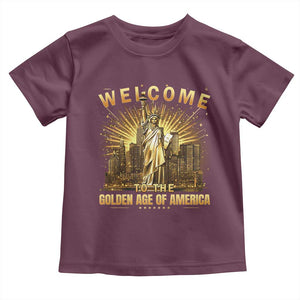 America's Golden Age Statue Of Liberty Toddler T Shirt TS10 Maroon Print Your Wear