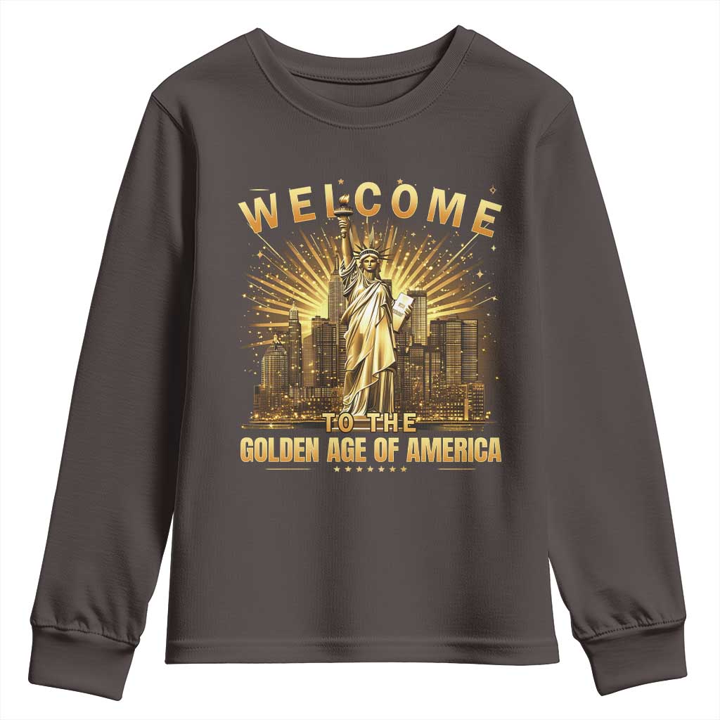 America's Golden Age Statue Of Liberty Youth Sweatshirt TS10 Dark Chocolate Print Your Wear
