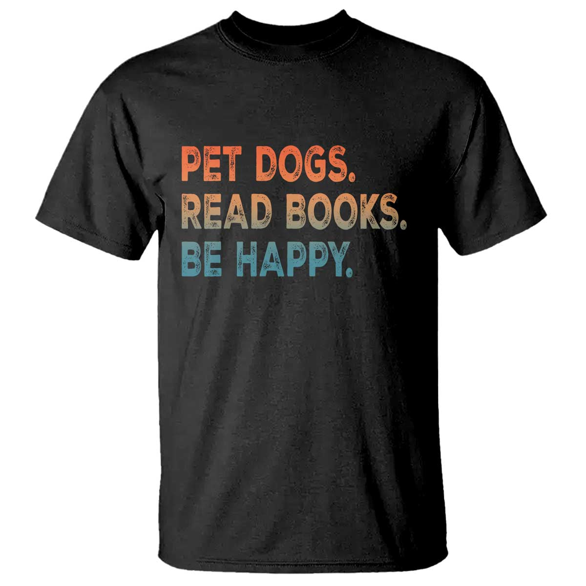 Dog Book Lovers T Shirt Retro Pet Dogs Read Books Be Happy TS10 Black Print Your Wear
