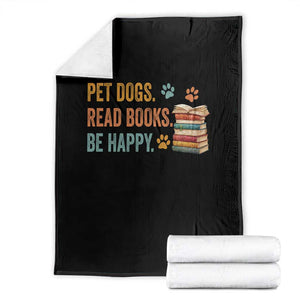 Retro Dog Book Lovers Throw Blanket Bookish Dog Mom Gift TS10 Black Print Your Wear