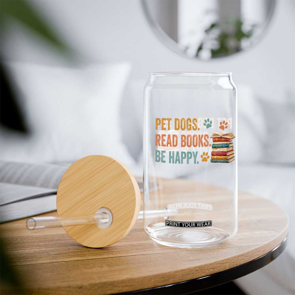 Retro Dog Book Lovers Glass Can Bookish Dog Mom Gift TS10 Print Your Wear