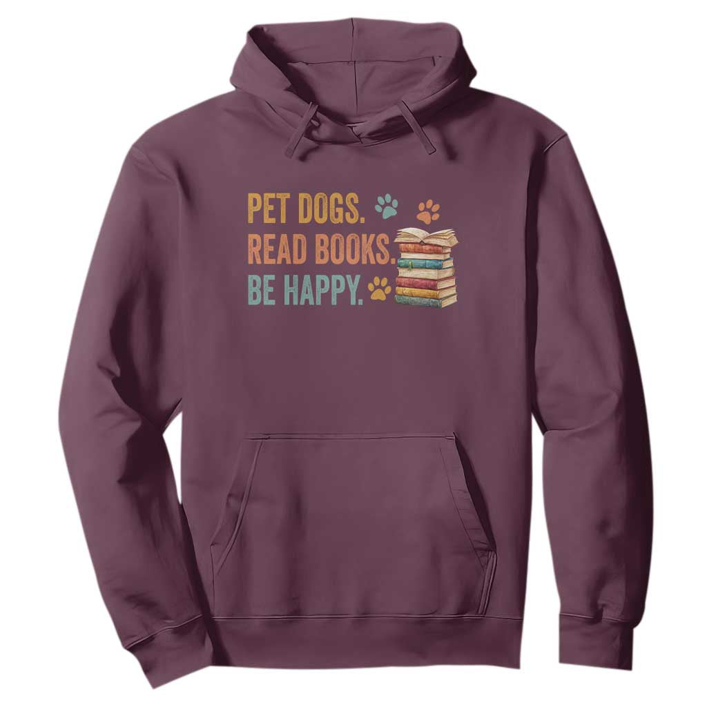 Retro Dog Book Lovers Hoodie Bookish Dog Mom Gift TS10 Maroon Print Your Wear