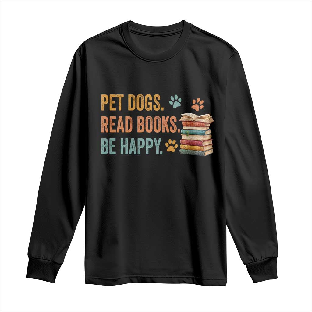 Retro Dog Book Lovers Long Sleeve Shirt Bookish Dog Mom Gift TS10 Black Print Your Wear