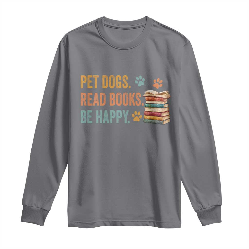 Retro Dog Book Lovers Long Sleeve Shirt Bookish Dog Mom Gift TS10 Charcoal Print Your Wear