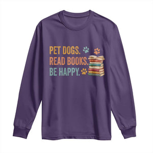 Retro Dog Book Lovers Long Sleeve Shirt Bookish Dog Mom Gift TS10 Purple Print Your Wear