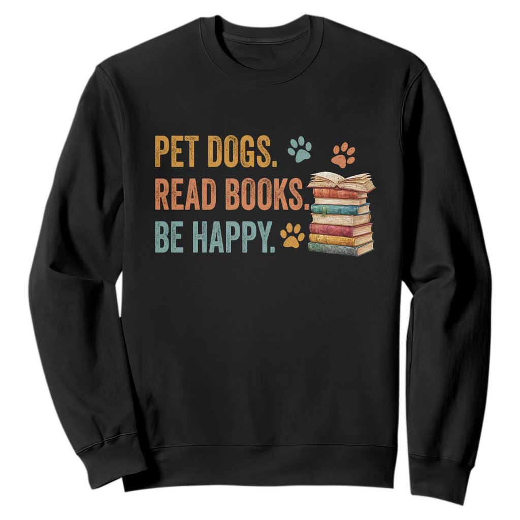 Retro Dog Book Lovers Sweatshirt Bookish Dog Mom Gift TS10 Black Print Your Wear