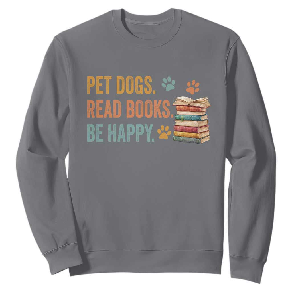 Retro Dog Book Lovers Sweatshirt Bookish Dog Mom Gift TS10 Charcoal Print Your Wear