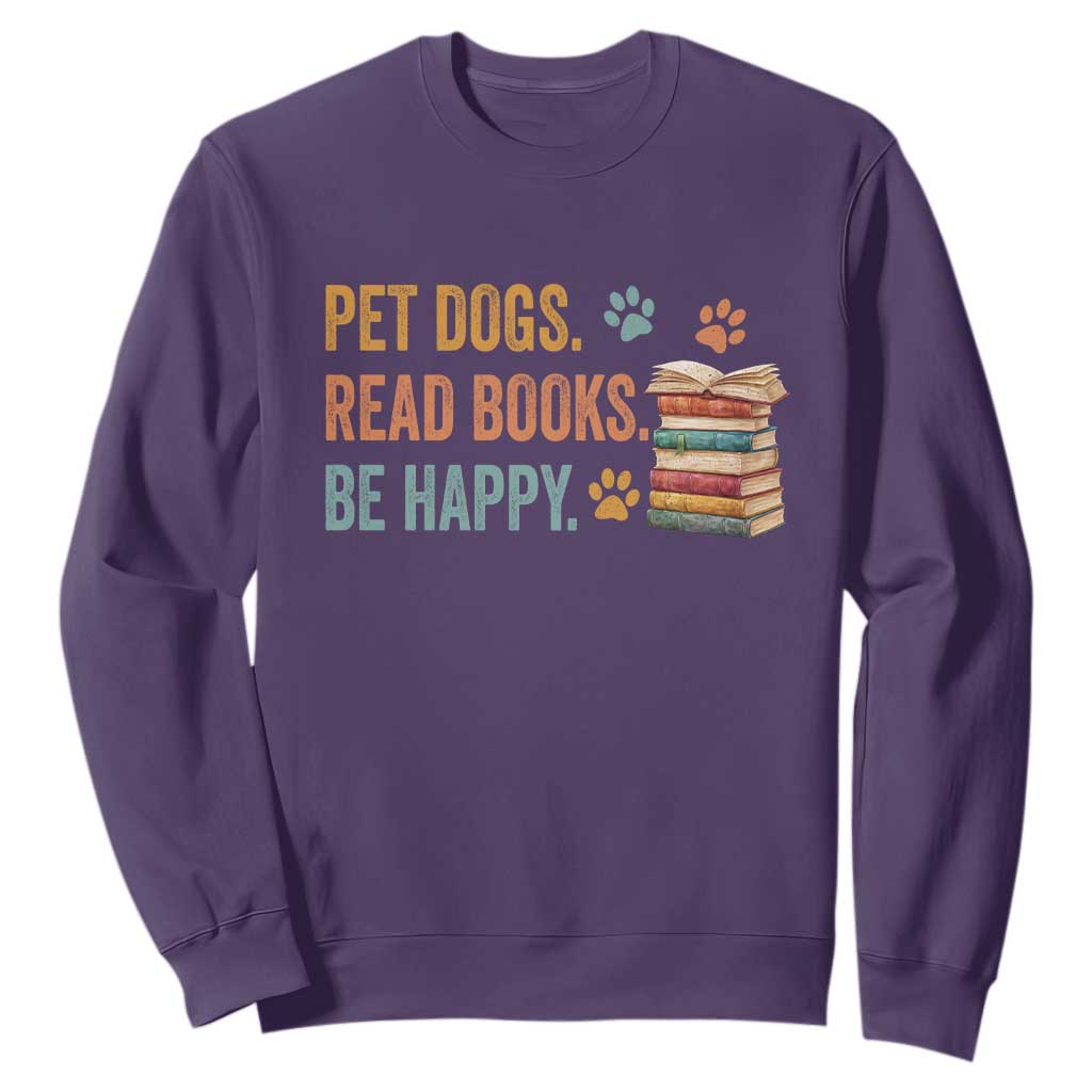 Retro Dog Book Lovers Sweatshirt Bookish Dog Mom Gift TS10 Purple Print Your Wear