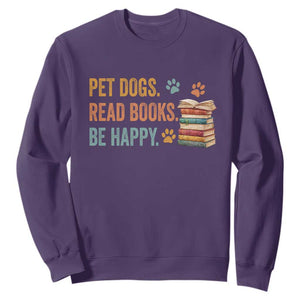 Retro Dog Book Lovers Sweatshirt Bookish Dog Mom Gift TS10 Purple Print Your Wear