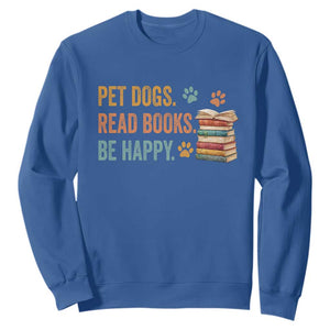 Retro Dog Book Lovers Sweatshirt Bookish Dog Mom Gift TS10 Royal Blue Print Your Wear