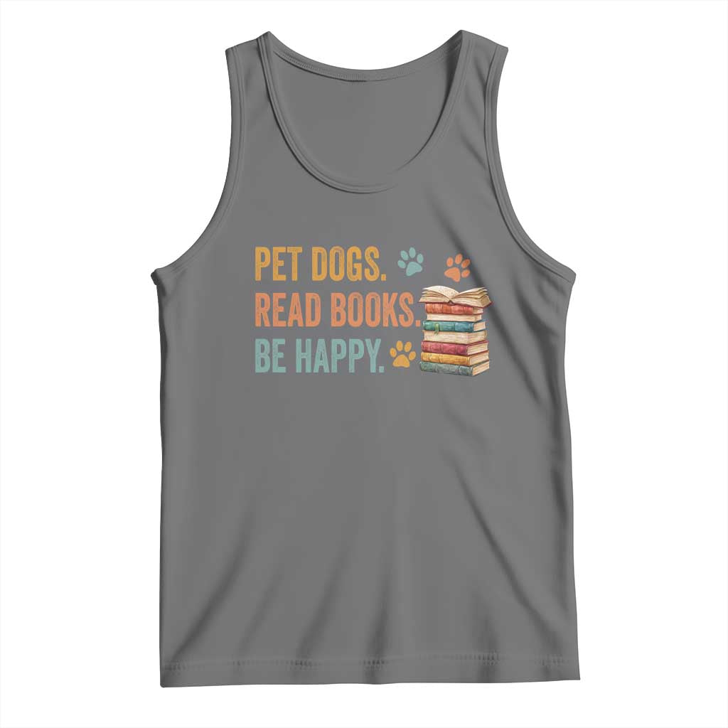 Retro Dog Book Lovers Tank Top Bookish Dog Mom Gift TS10 Black Heather Print Your Wear