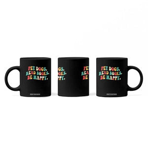 Dog Book Lover Coffee Mug Retro Groovy Flower Bookish Dog Mom Gift TS10 Print Your Wear