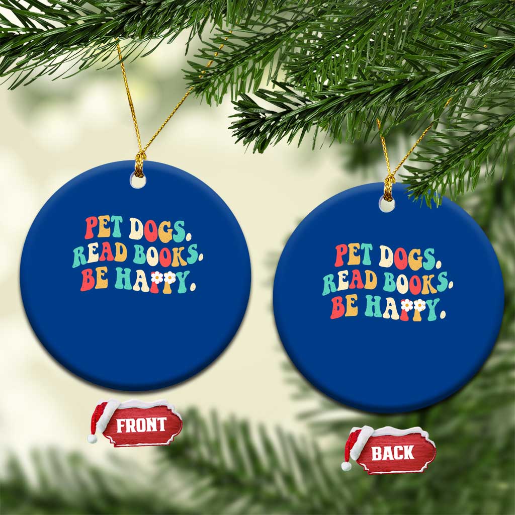Dog Book Lover Ceramic Ornament Retro Groovy Flower Bookish Dog Mom Gift TS10 1pc Blue Print Your Wear