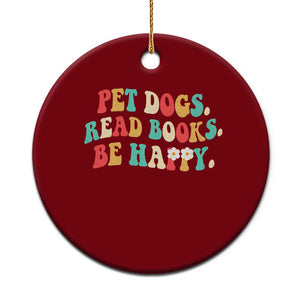 Dog Book Lover Ceramic Ornament Retro Groovy Flower Bookish Dog Mom Gift TS10 1pc Red Print Your Wear