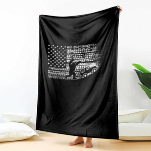 Bigfoot Offroad Car Throw Blanket Retro Sasquatch 4x4 UTV ATV Funny American Flag TS10 Print Your Wear