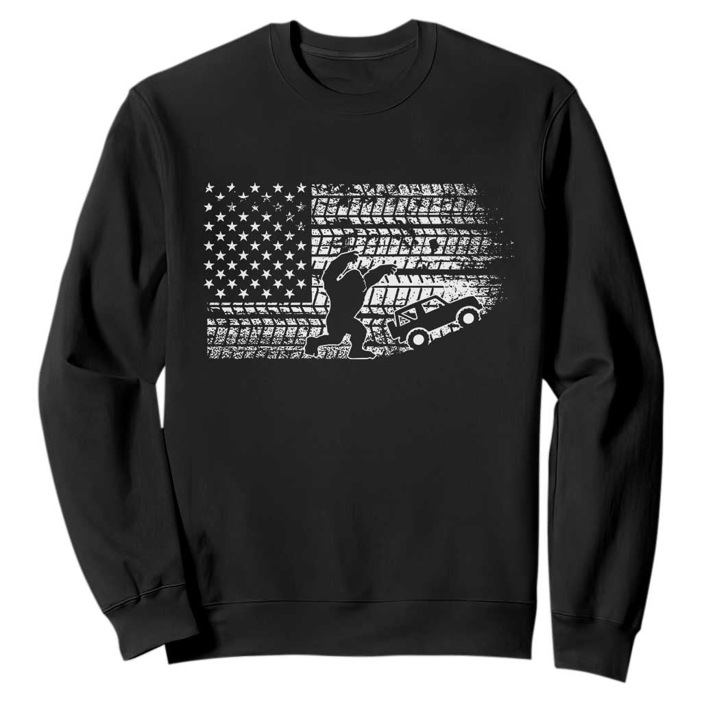 Bigfoot Offroad Car Sweatshirt Retro Sasquatch 4x4 UTV ATV Funny American Flag TS10 Black Print Your Wear
