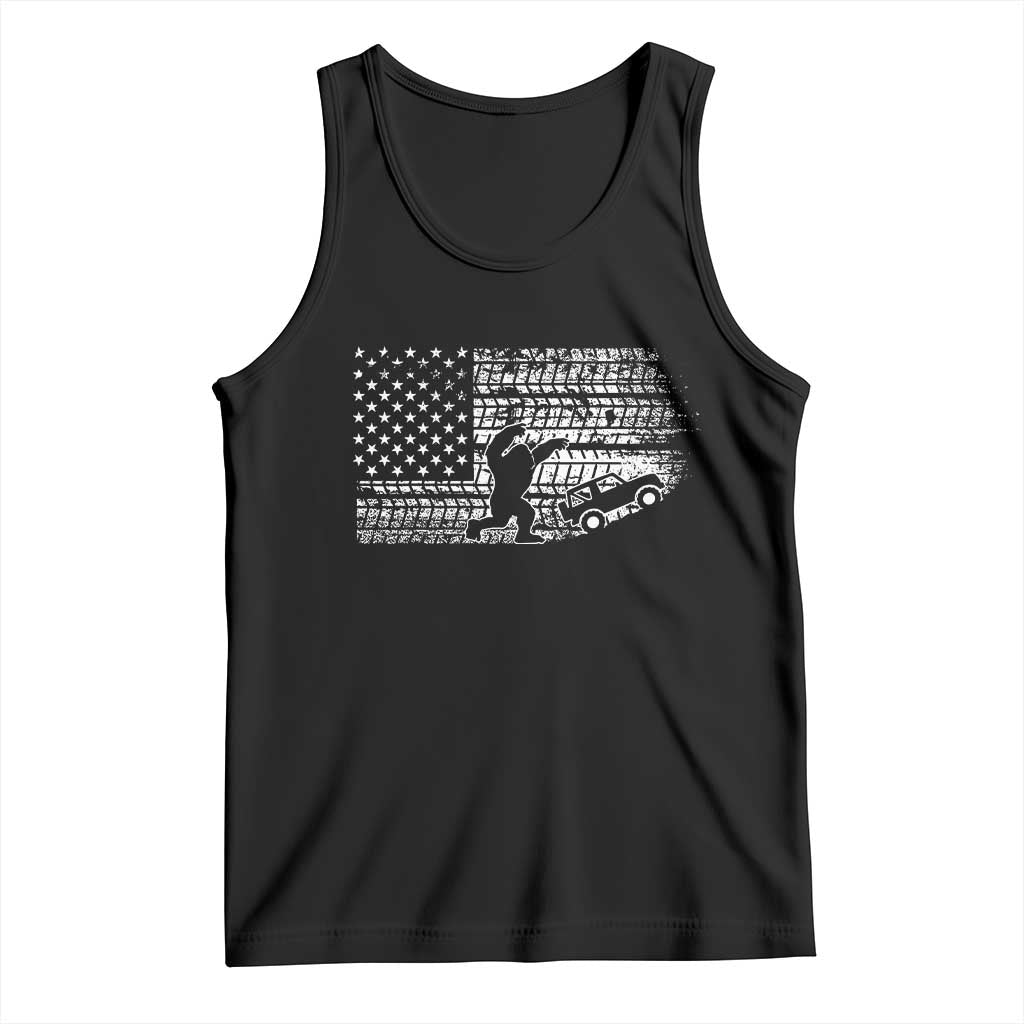 Bigfoot Offroad Car Tank Top Retro Sasquatch 4x4 UTV ATV Funny American Flag TS10 Black Print Your Wear