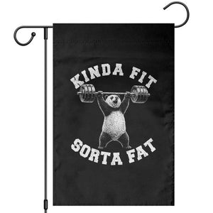 Funny Gym Garden Flag Kinda Fit Sorta Fat Panda Weightlifting Workout TS10 Black Print Your Wear