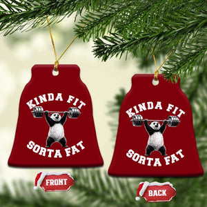 Funny Gym Ceramic Ornament Kinda Fit Sorta Fat Panda Weightlifting Workout TS10 Print Your Wear