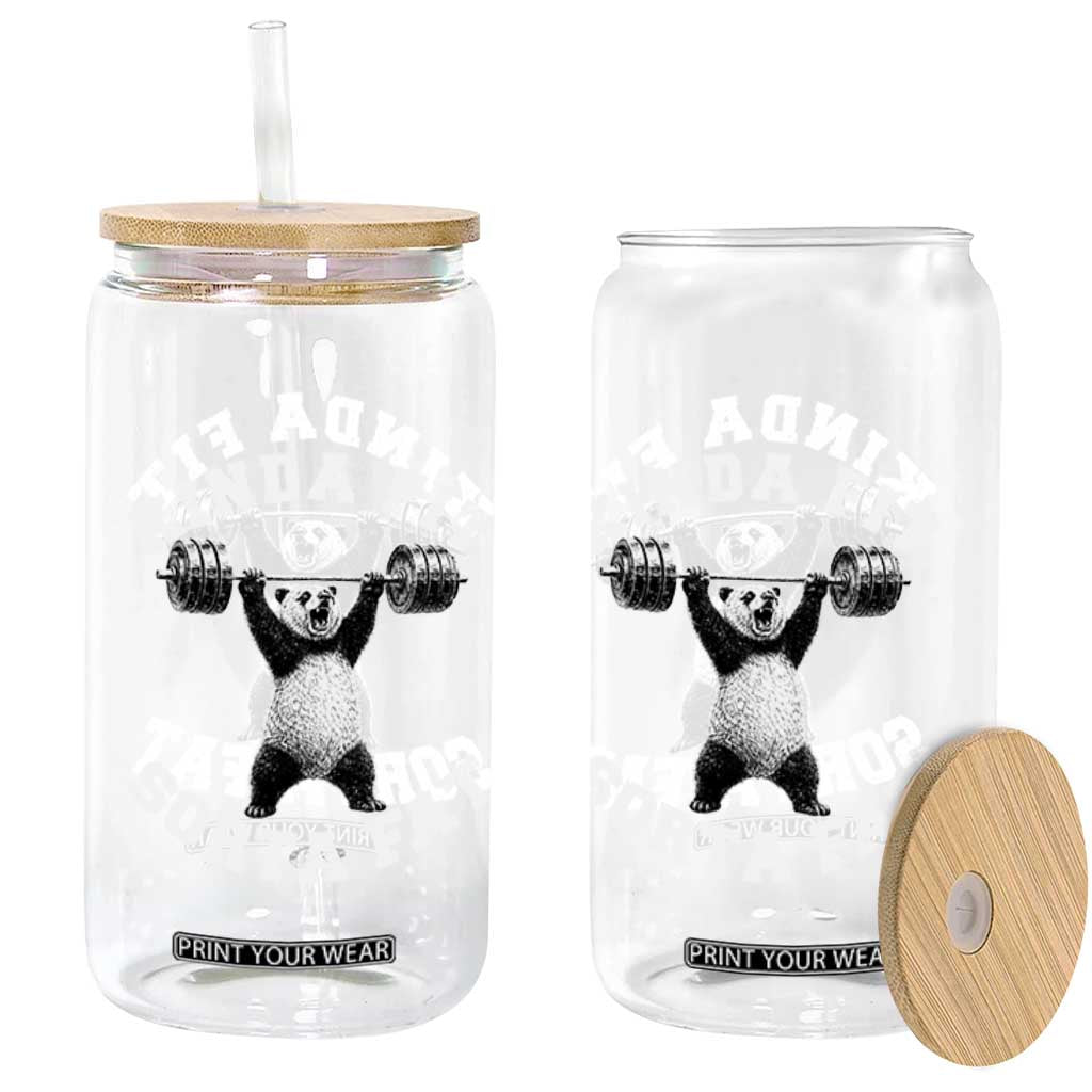 Funny Gym Glass Can Kinda Fit Sorta Fat Panda Weightlifting Workout TS10 Print Your Wear