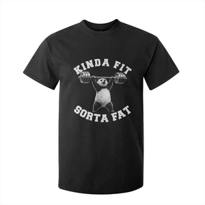 Funny Gym T Shirt For Kid Kinda Fit Sorta Fat Panda Weightlifting Workout TS10 Black Print Your Wear
