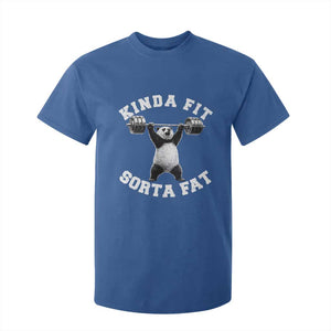 Funny Gym T Shirt For Kid Kinda Fit Sorta Fat Panda Weightlifting Workout TS10 Royal Blue Print Your Wear