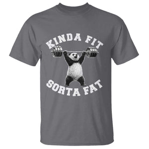 Funny Gym T Shirt Kinda Fit Sorta Fat Panda Weightlifting Workout TS10 Charcoal Print Your Wear