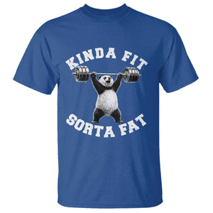 Funny Gym T Shirt Kinda Fit Sorta Fat Panda Weightlifting Workout TS10 Royal Blue Print Your Wear
