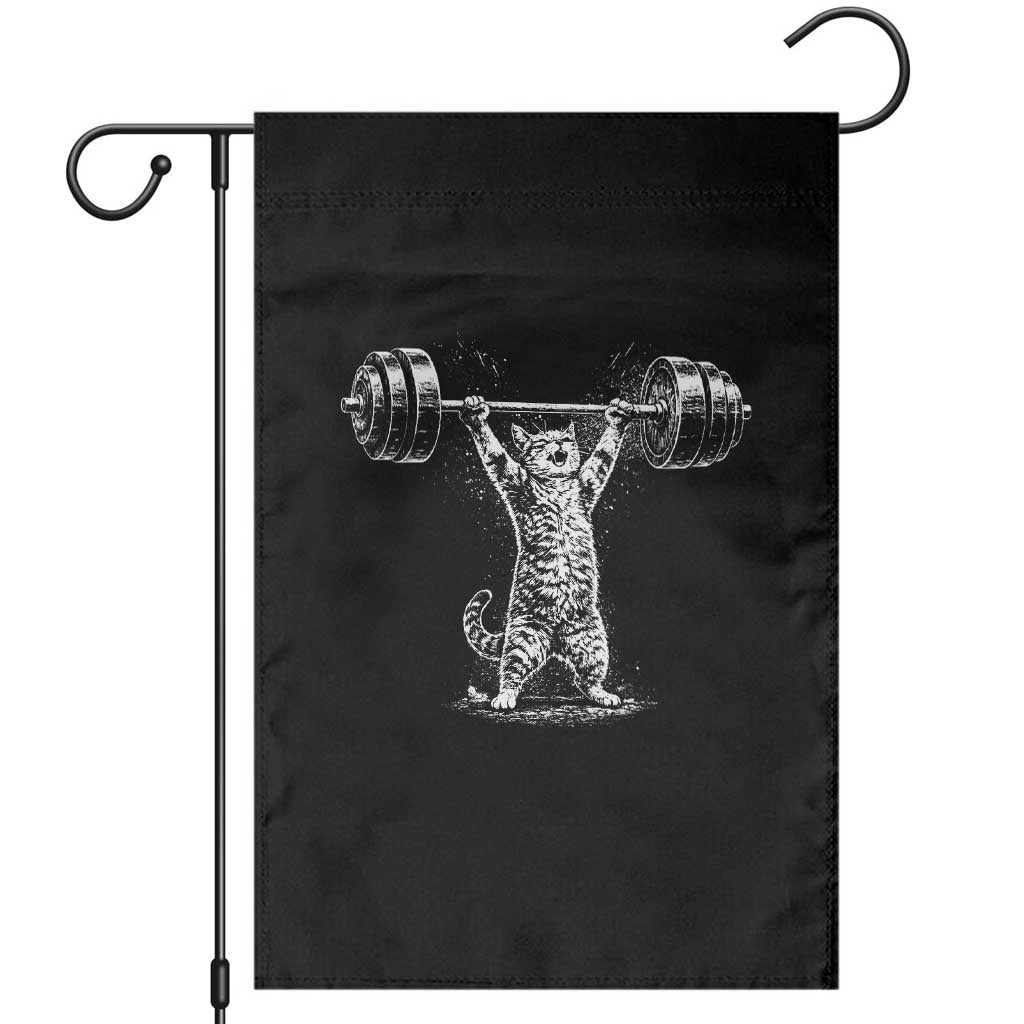 Funny Cat Gym Garden Flag Weightlifting Workout TS10 Black Print Your Wear