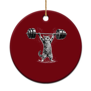 Funny Cat Gym Ceramic Ornament Weightlifting Workout TS10 1pc Red Print Your Wear