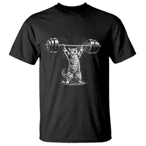 Funny Cat Gym T Shirt - Weightlifting Workout Cat Humor Fitness Tee TS10 Black Print Your Wear