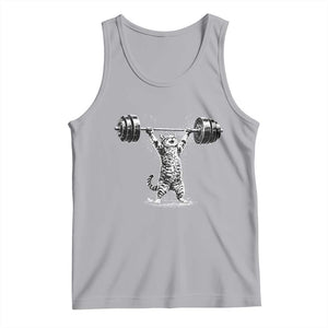 Funny Cat Gym Tank Top Weightlifting Workout TS10 Athletic Heather Print Your Wear