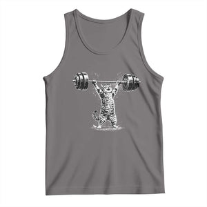 Funny Cat Gym Tank Top Weightlifting Workout TS10 Deep Heather Print Your Wear