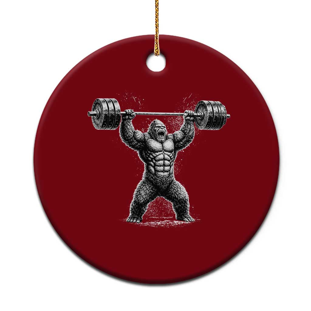 Funny Gym Bigfoot Ceramic Ornament Weightlifting Workout TS10 1pc Red Print Your Wear