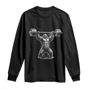 Funny Gym Bigfoot Long Sleeve Shirt Weightlifting Workout TS10 Black Print Your Wear