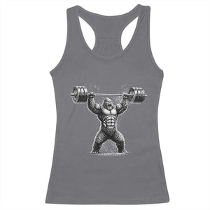 Funny Gym Bigfoot Racerback Tank Top Weightlifting Workout TS10 Charcoal Print Your Wear